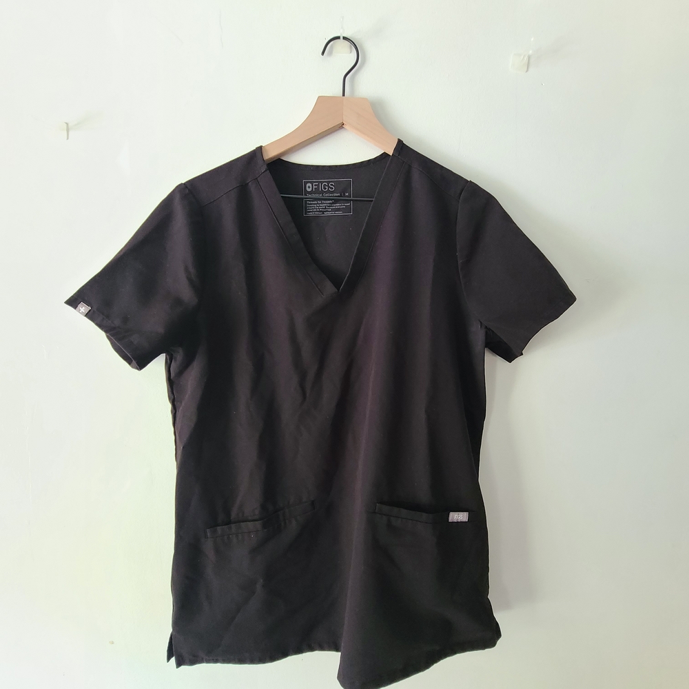 Figs Black Women's Scrub Top